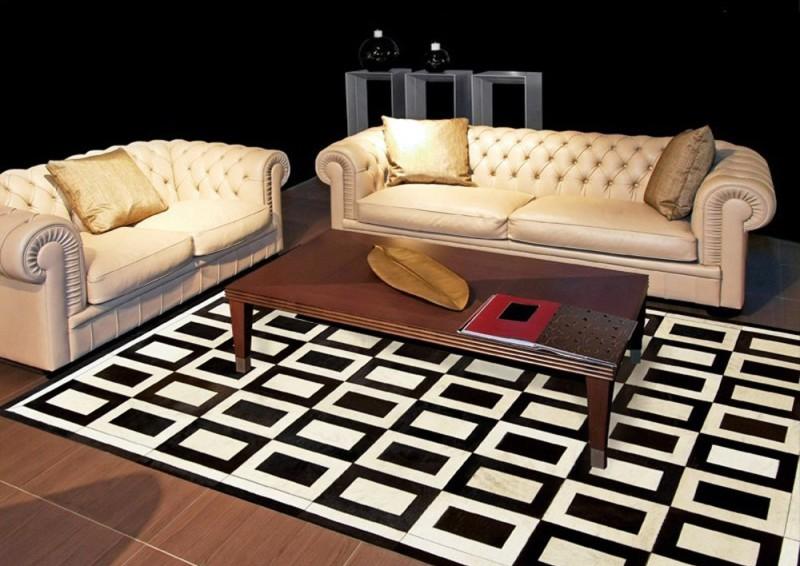 MetroFrame Cowhide Patchwork Rug
