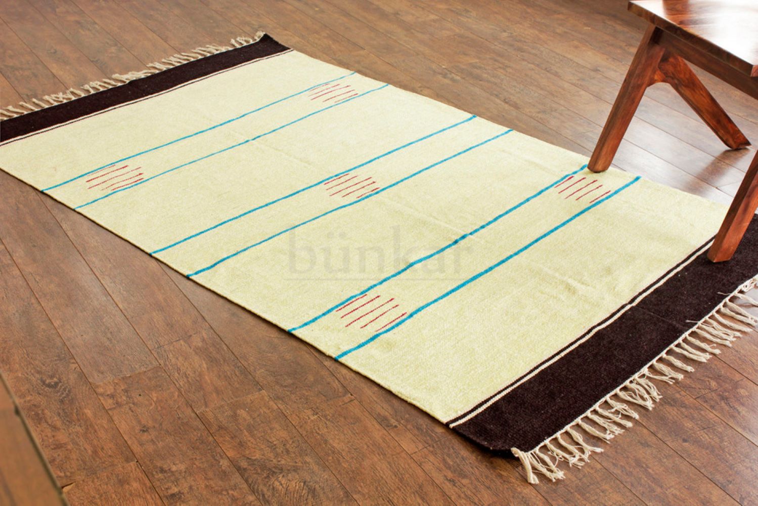 Modern Handwoven Cotton Dhurrie Rug
