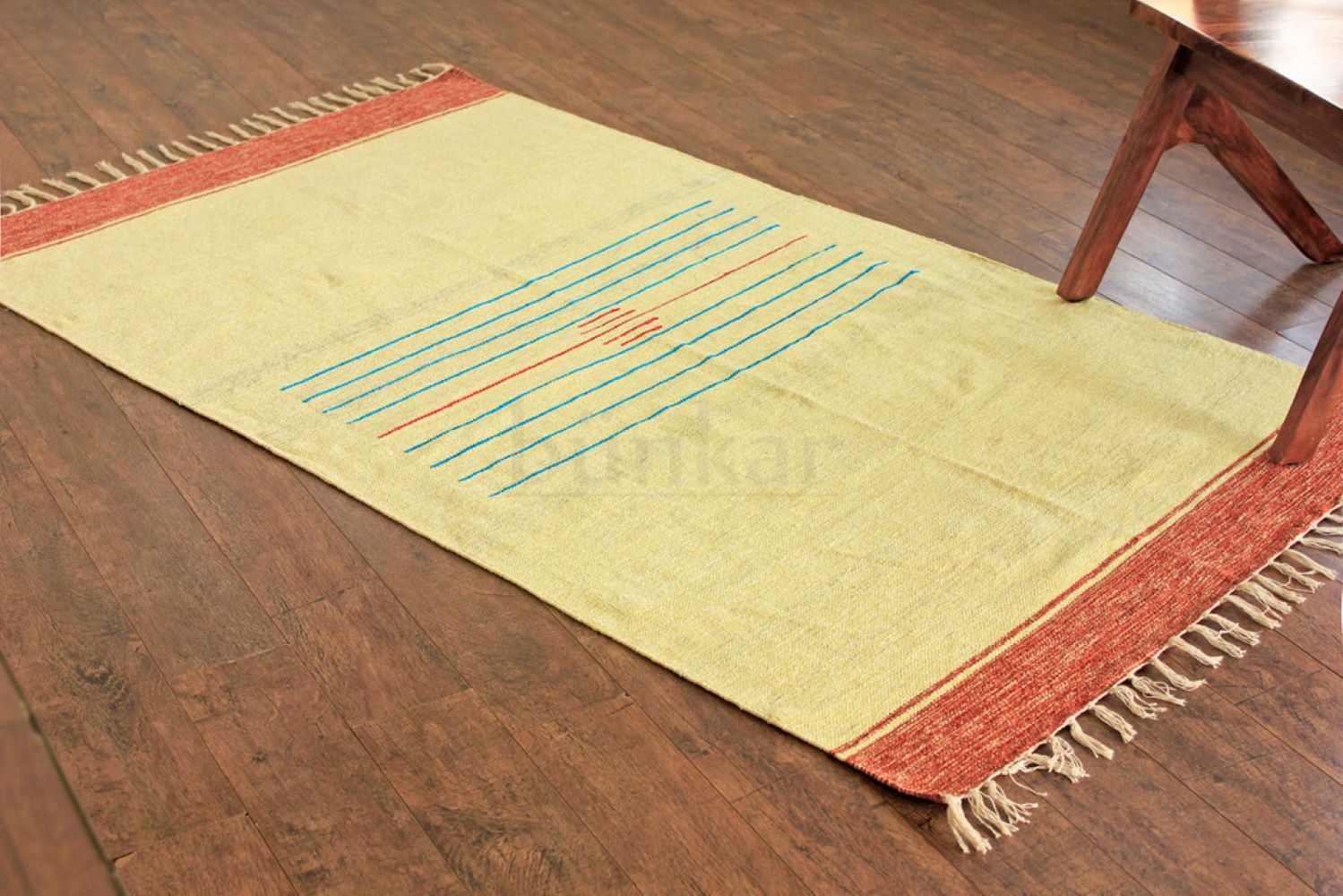 Modern Handwoven Cotton Dhurrie Rug