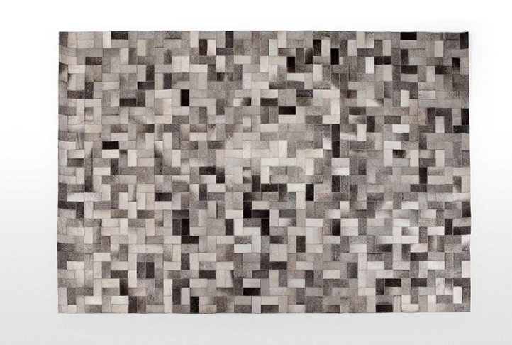 Urban Mosaic – Grey & Ivory Cowhide Patchwork Rug