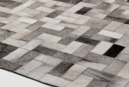 Urban Mosaic – Grey & Ivory Cowhide Patchwork Rug