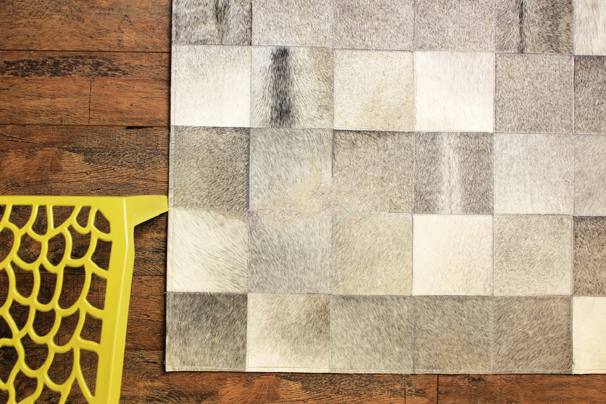 Ashstone Cowhide Patchwork Leather Rug