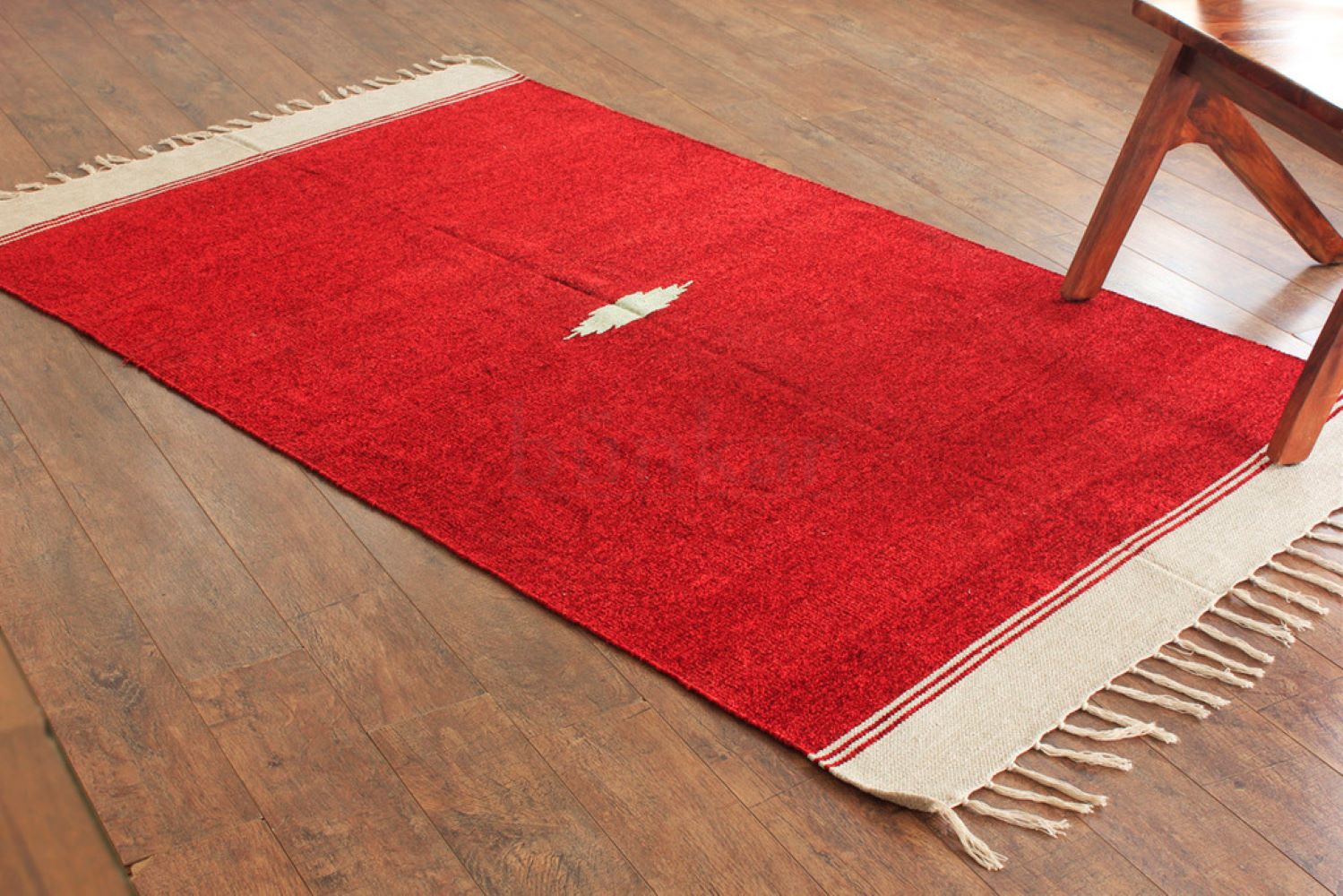 Modern Handwoven Cotton Dhurrie Rug