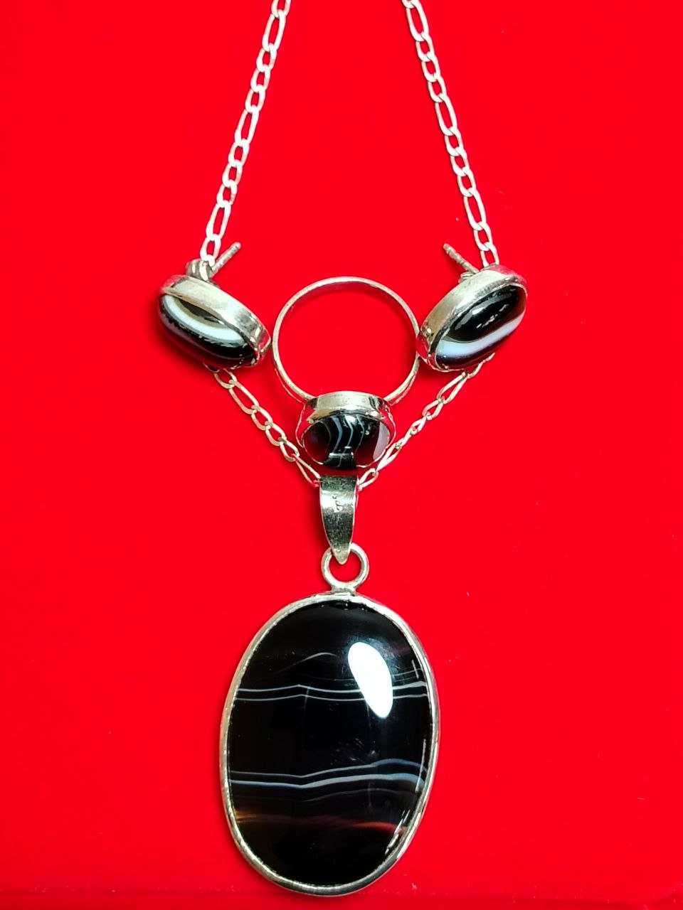 Conjunto de joyería de ónix