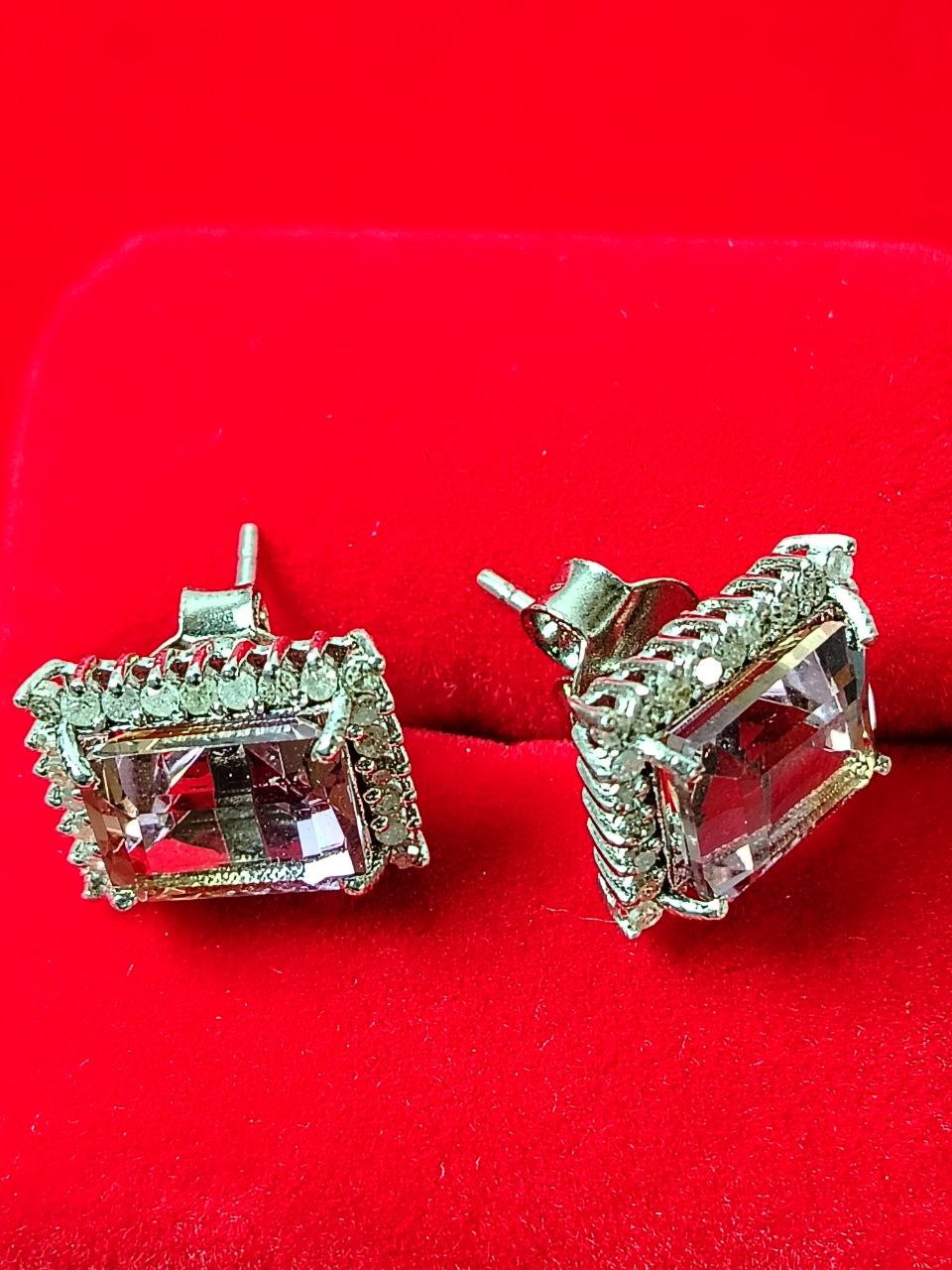 Pendientes de plata ametrino cúbica