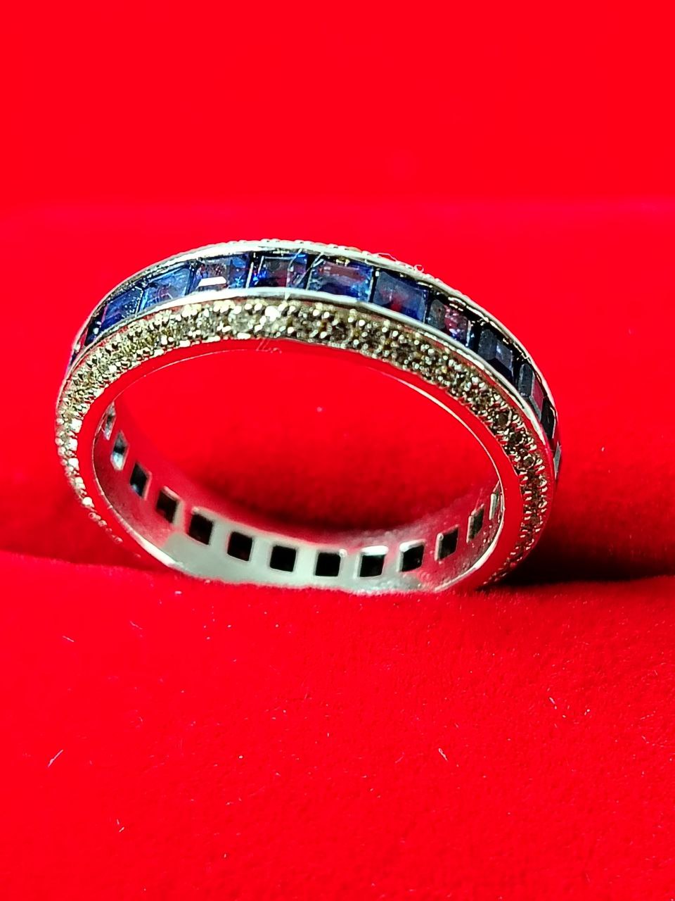 Anillo de Plata con Zafiros T 6