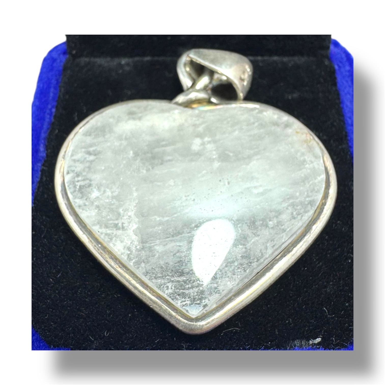 Colgante de corazón de cuarzo blanco