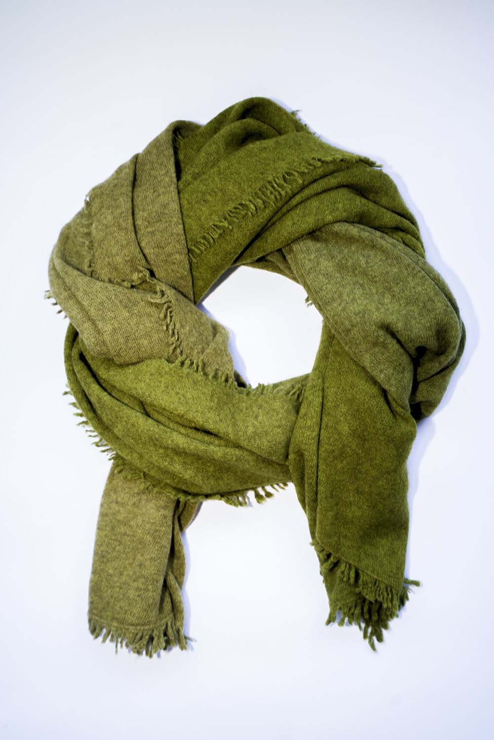 KNITTED YAK FELTED STOLE | CHARTRUESE OMBRE