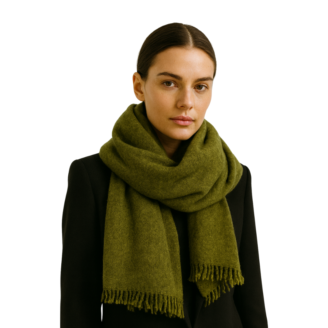 KNITTED YAK FELTED STOLE | CHARTRUESE OMBRE