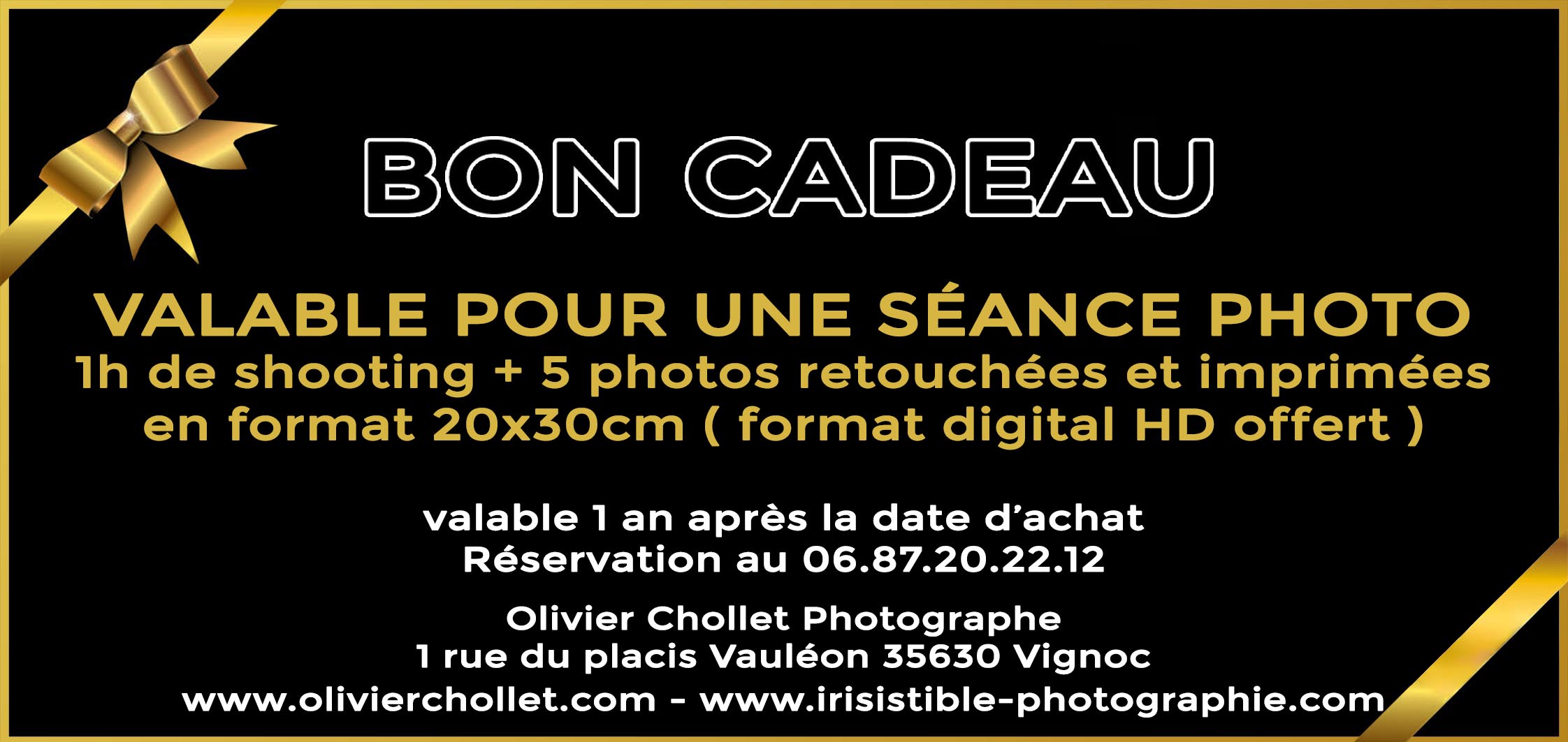 Bon cadeau séance photo portrait