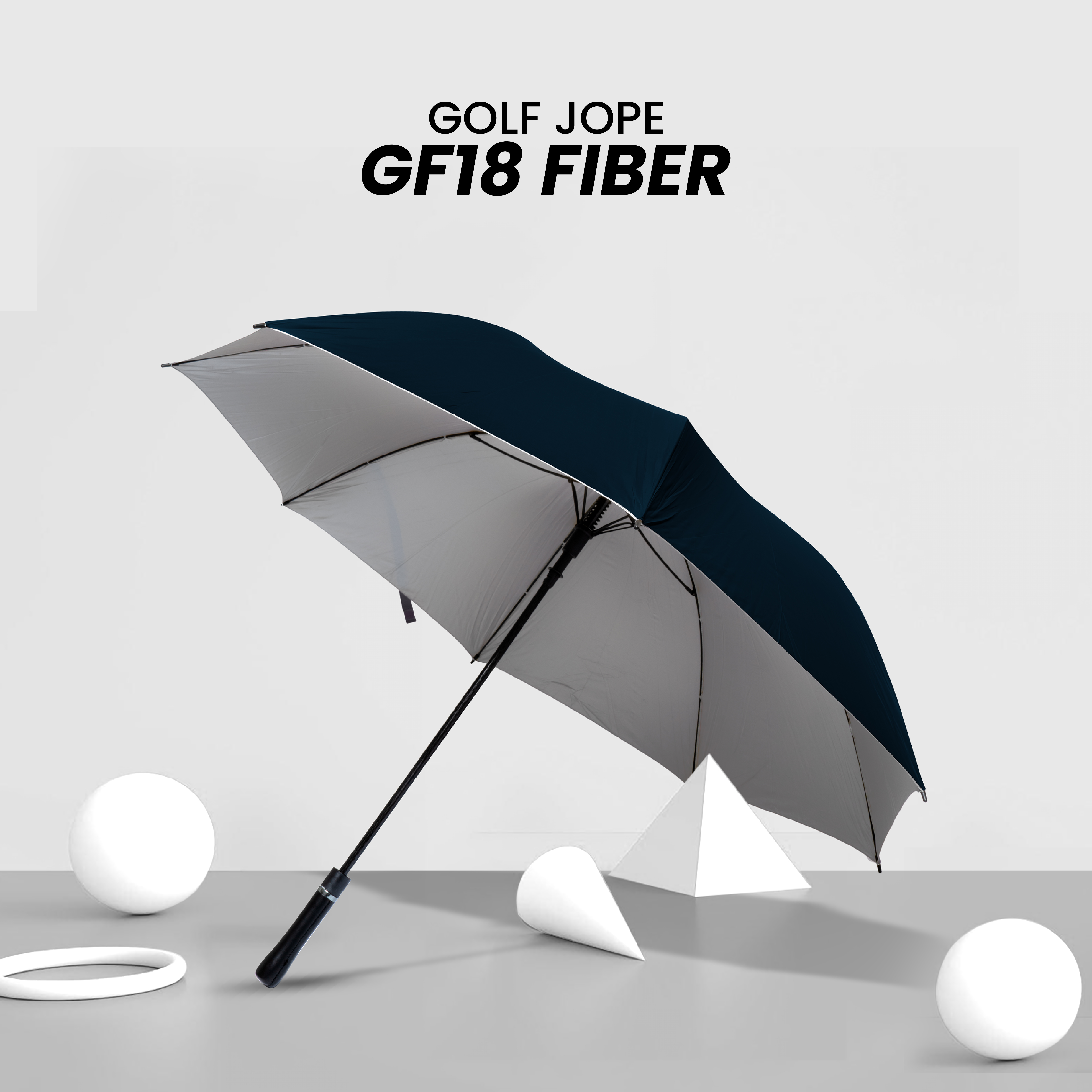 Payung Golf Polos Otomatis Dalam Silver Fiber Premium GF18