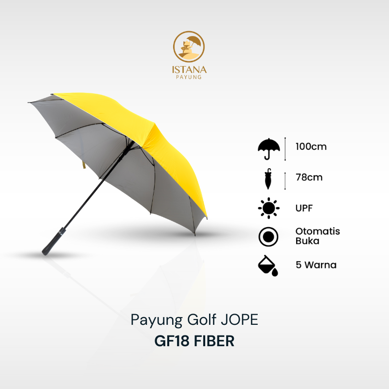 Payung Golf Polos Otomatis Dalam Silver Fiber Premium GF18