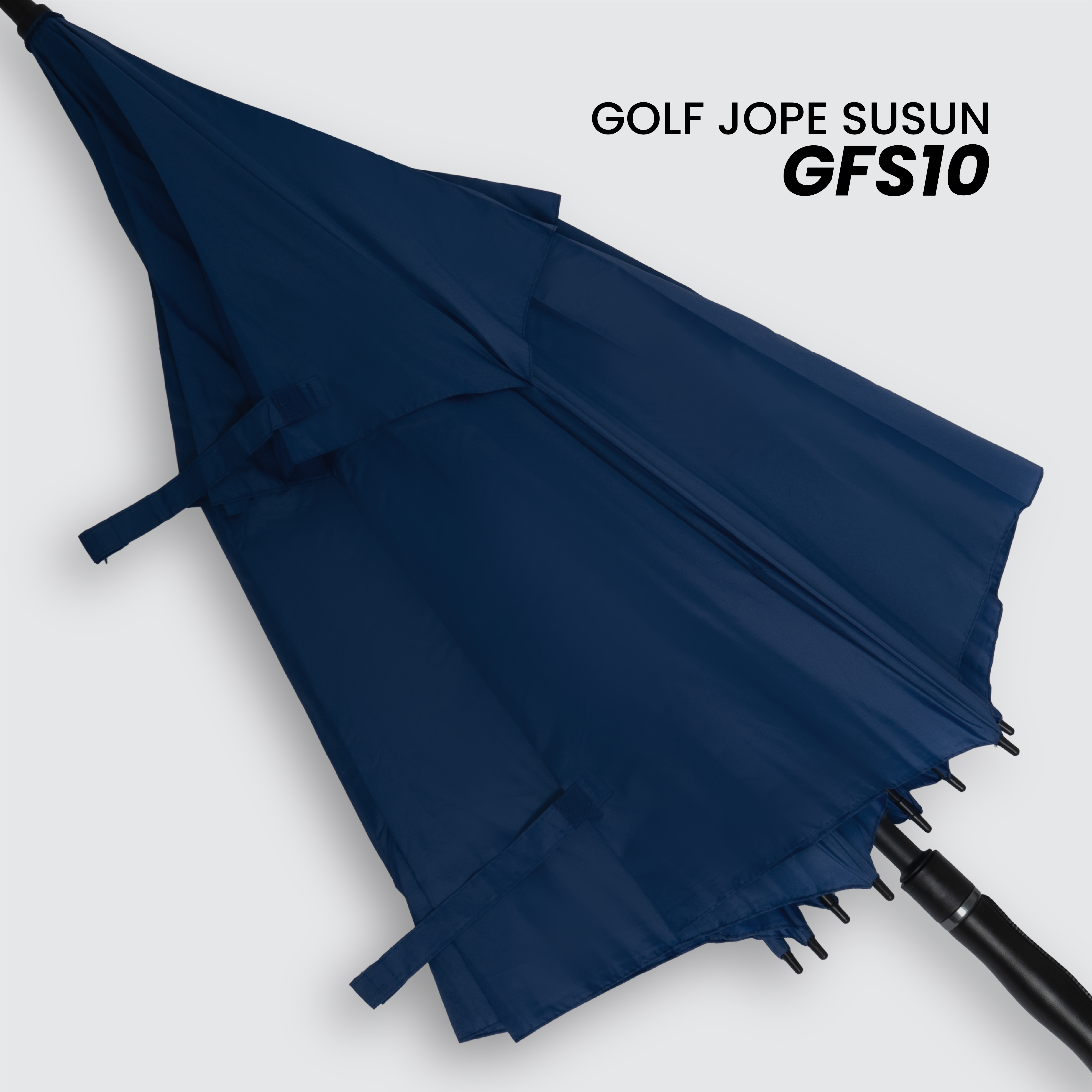 Payung Golf Polos Otomatis Double Susun Dalam Hitam Premium GFS10