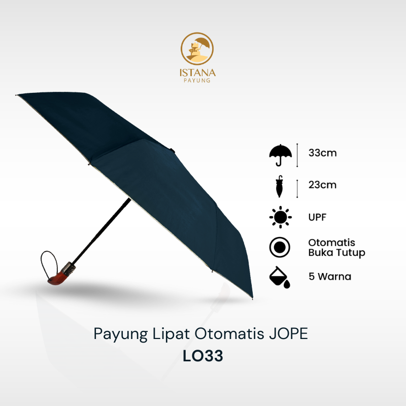 Payung Lipat 3 Golf Polos Otomatis Dalam Silver Premium LO33
