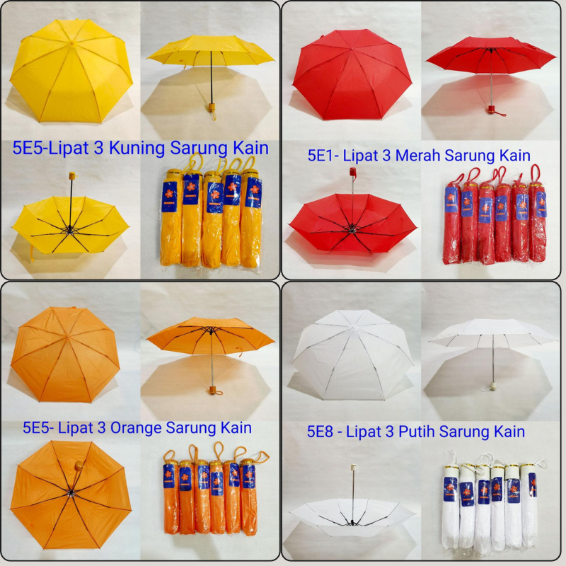 Payung Lipat 3 Polos Manual Sakura 5E
