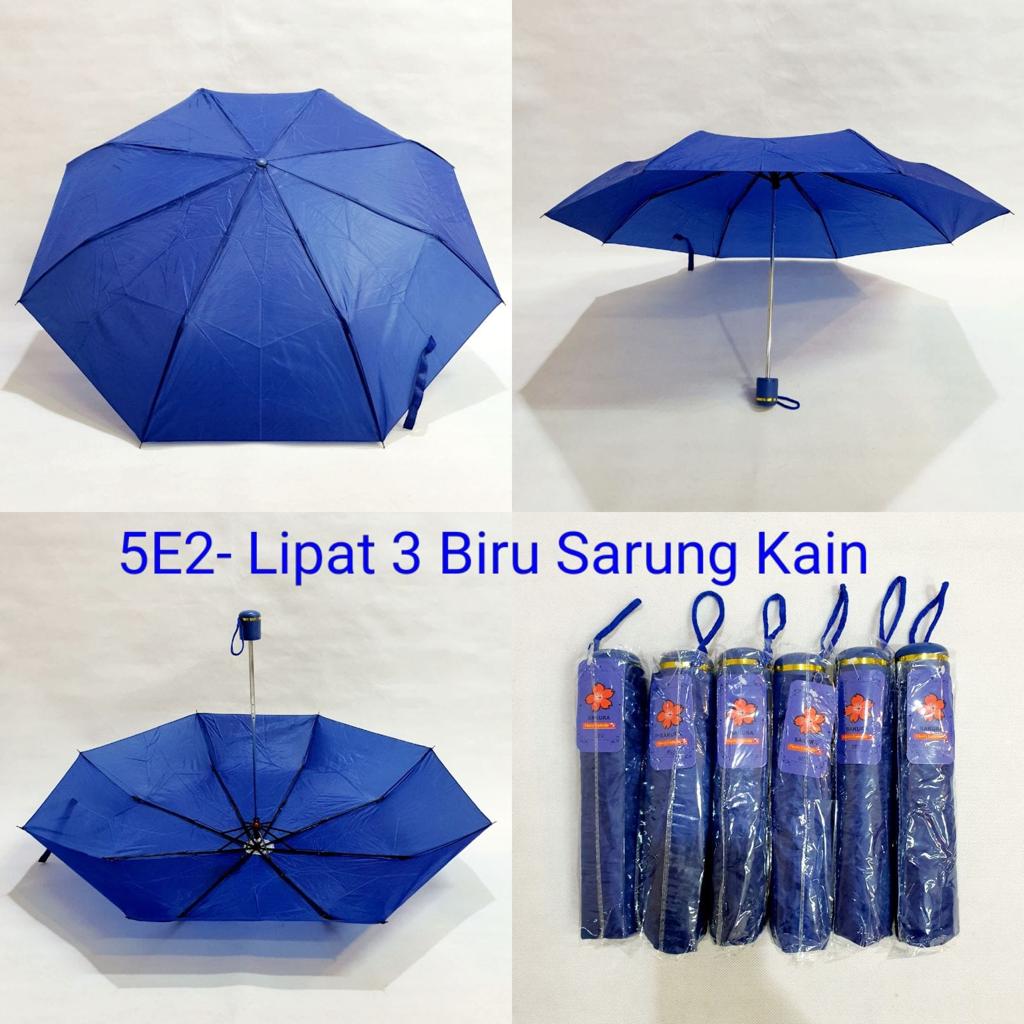 Payung Lipat 3 Polos Manual Sakura 5E