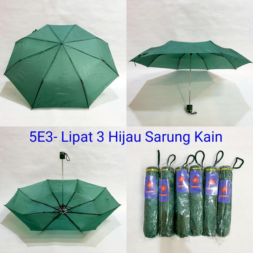 Payung Lipat 3 Polos Manual Sakura 5E