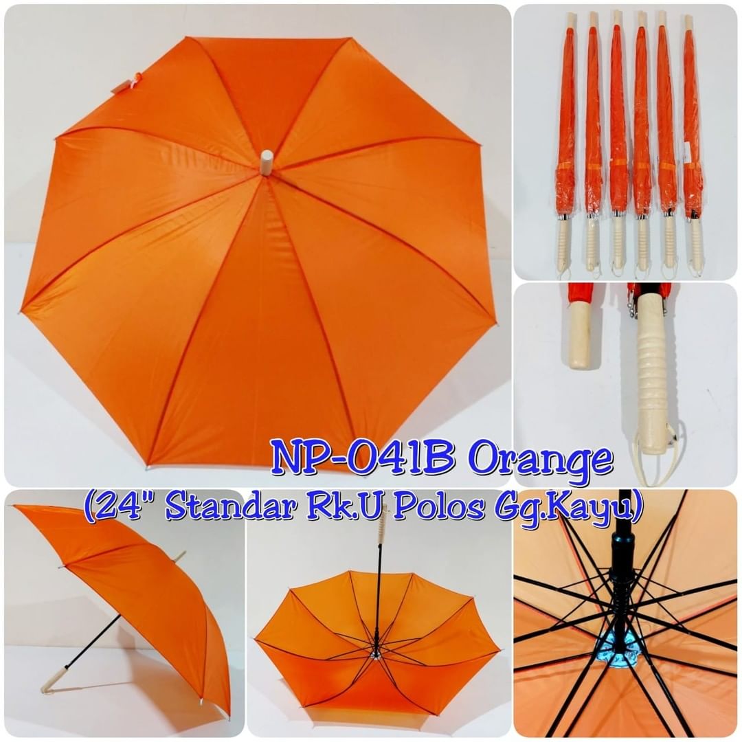 Payung Standard Polos Manual Dalam Silver Gagang Lurus Nagoya NP041B