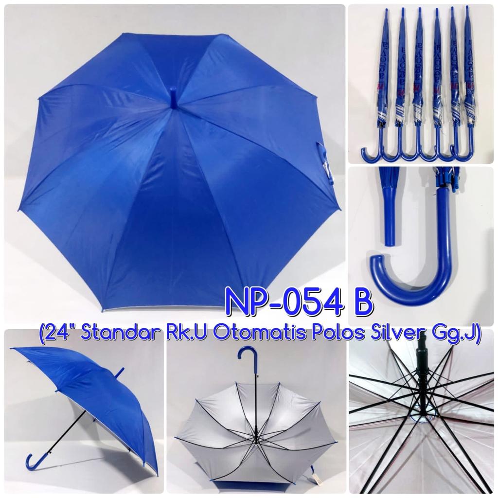 Payung Standard Polos Otomatis Dalam Silver Gagang J Nagoya NP054