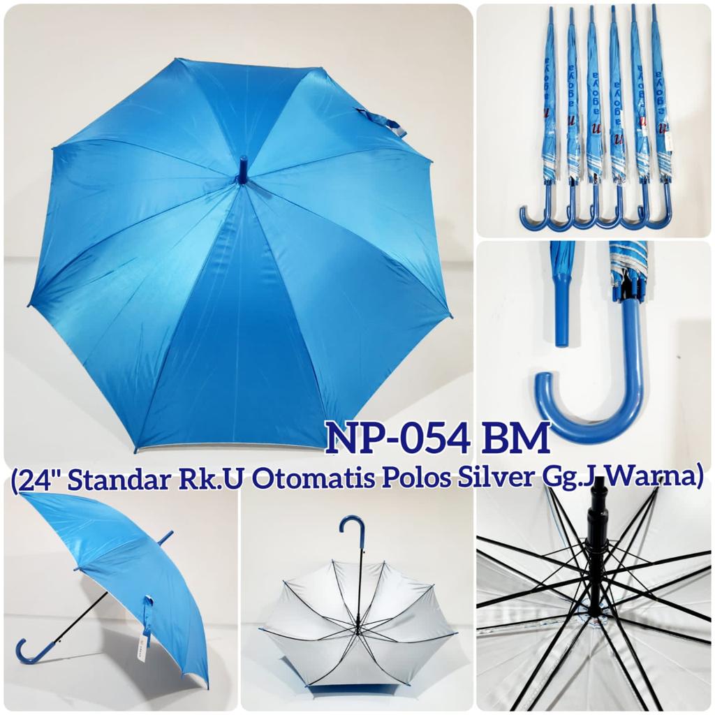 Payung Standard Polos Otomatis Dalam Silver Gagang J Nagoya NP054