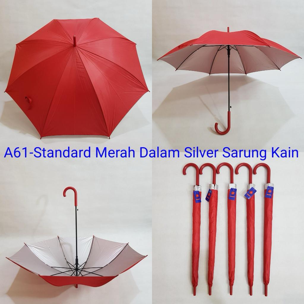 Payung Standard Polos Manual Dalam Silver Sakura A6 Warna