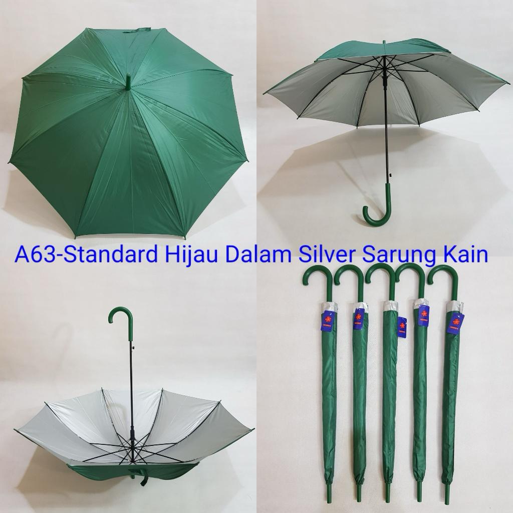 Payung Standard Polos Manual Dalam Silver Sakura A6 Warna