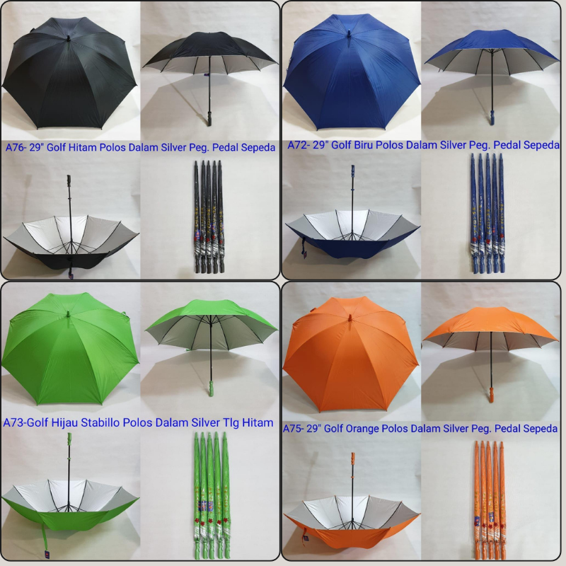Payung Golf Polos Manual Dalam Silver Sakura A7