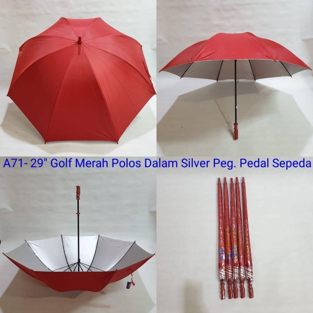 Payung Golf Polos Manual Dalam Silver Sakura A7