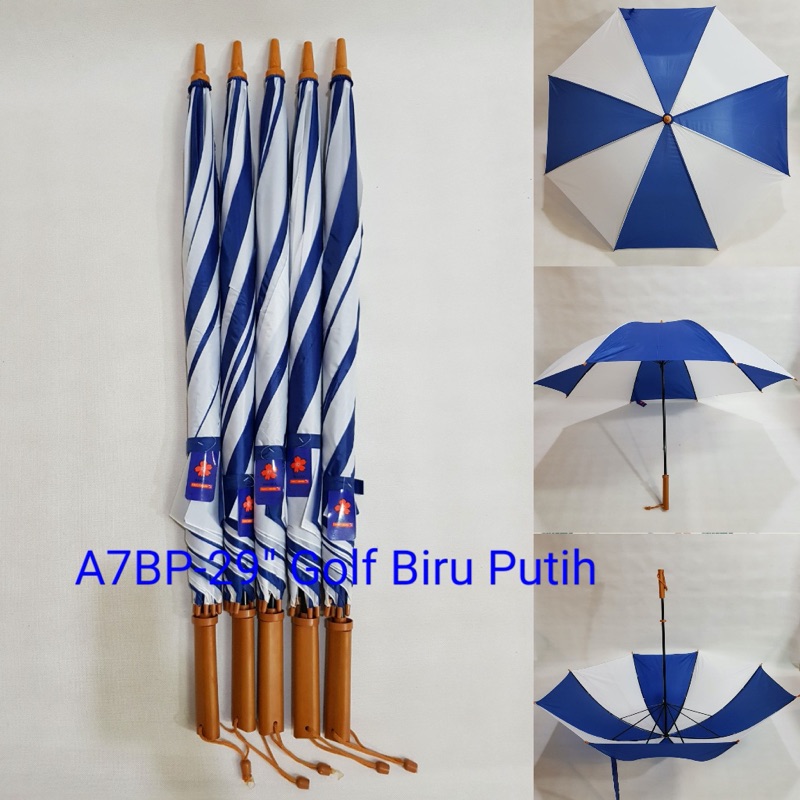 Payung Golf Polos Manual Dalam Silver Sakura A7 Kombinasi