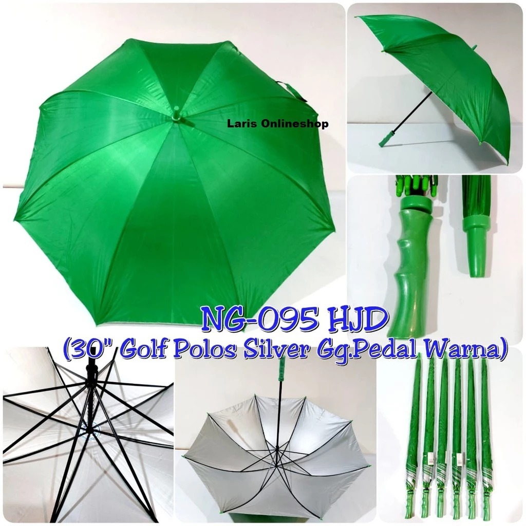 Payung Golf Polos Manual Dalam Silver Gagang Pedal Nagoya NG-095