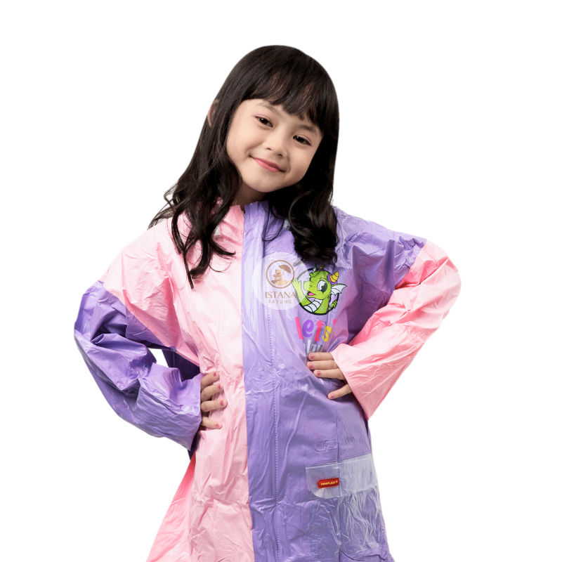 Jas Hujan Anak Remaja Jaket Celana Backpack Sekolah Motif Naga Draco Indoplast