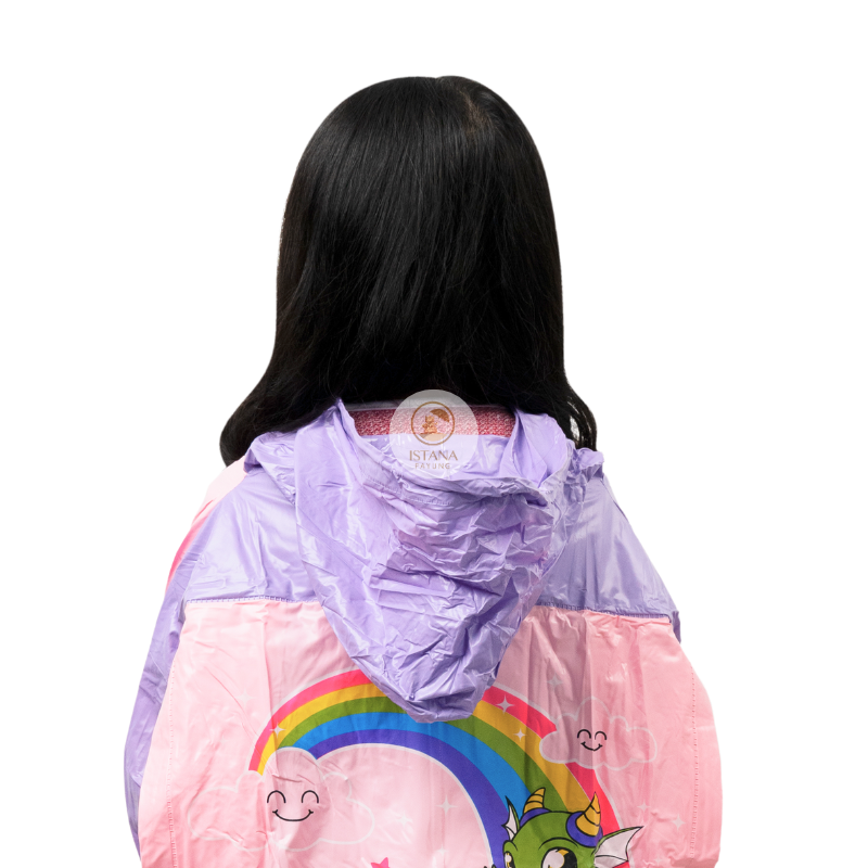 Jas Hujan Anak Remaja Jaket Celana Backpack Sekolah Motif Naga Draco Indoplast