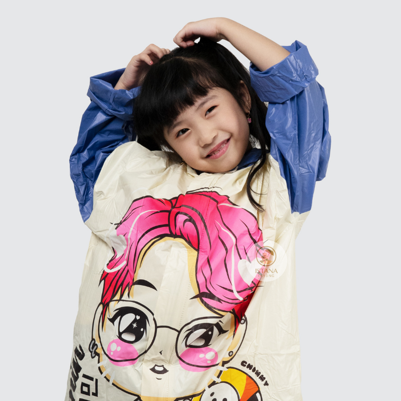 Jas Hujan Anak Remaja Jaket Celana Motif BT21 Indoplast