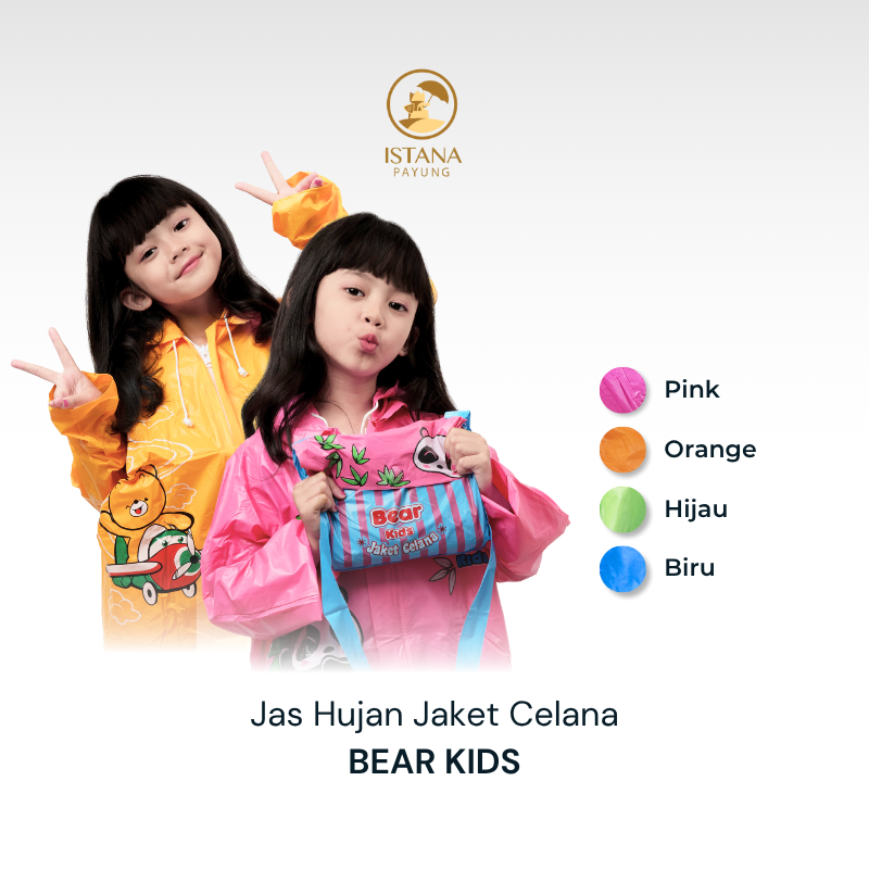 Jas Hujan Anak Remaja Jaket Celana Motif Lucu Kids JCK-300S Bigbear 