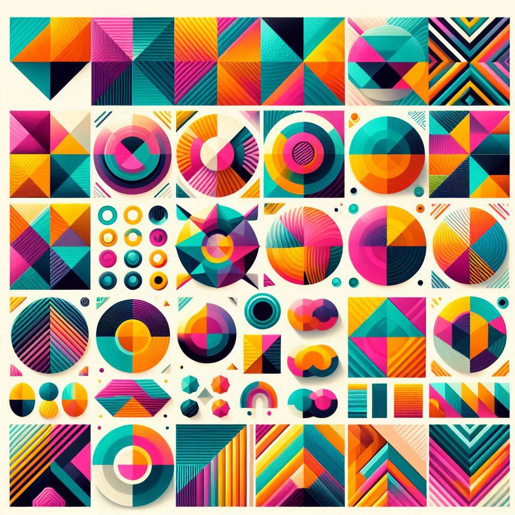 Pack de Imagens Arte Geométrica Colorida