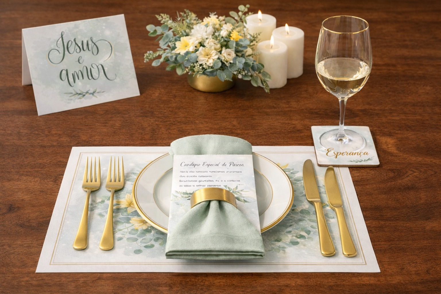 KIT MESA POSTA PÁSCOA CRISTÃ – ELE VIVE