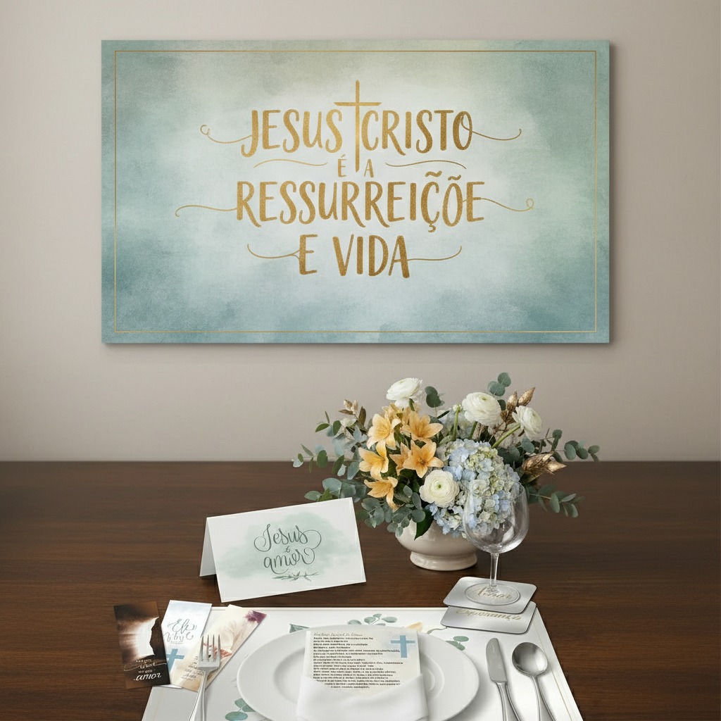 KIT MESA POSTA PÁSCOA CRISTÃ – ELE VIVE