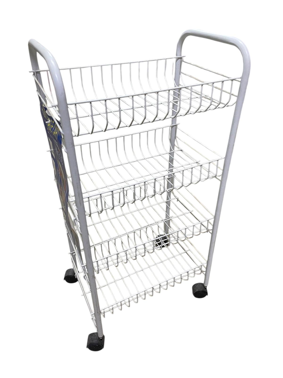 Carro Rack Metal con ruedas 4 estantes 