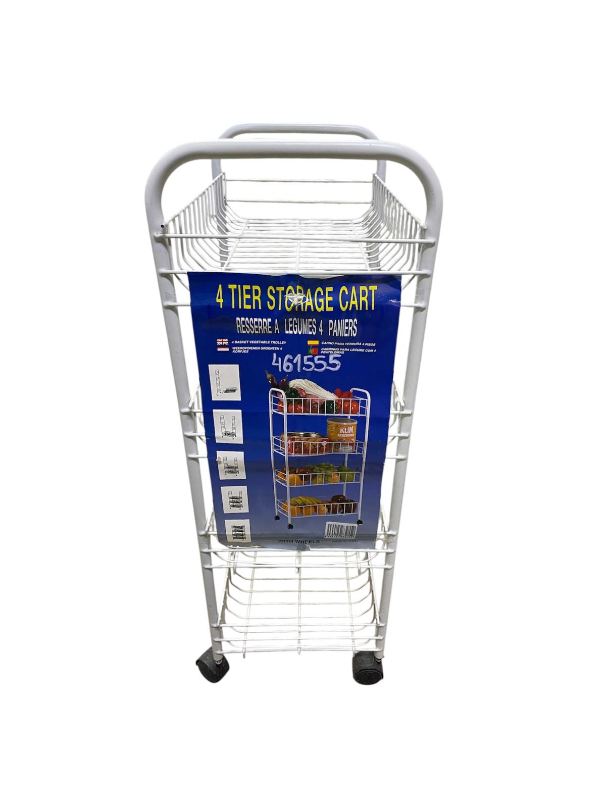 Carro Rack Metal con ruedas 4 estantes 