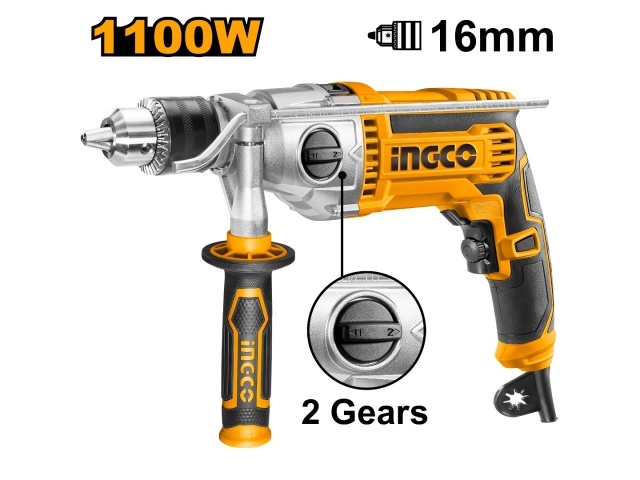 Taladro Ingco 1100 wats 16 mm Industrial.