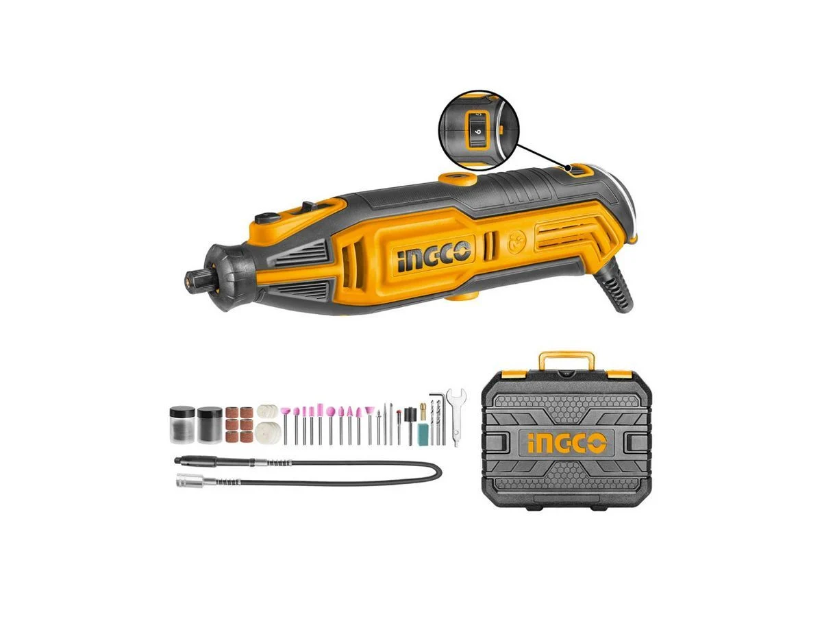 kit de mini torno ingco 130w mas valija con 109 accesorios