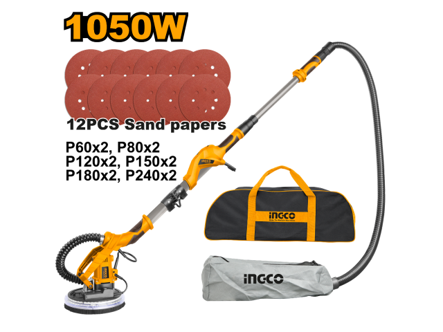 Lijadora para yeso con brazo extencible más accesorios.