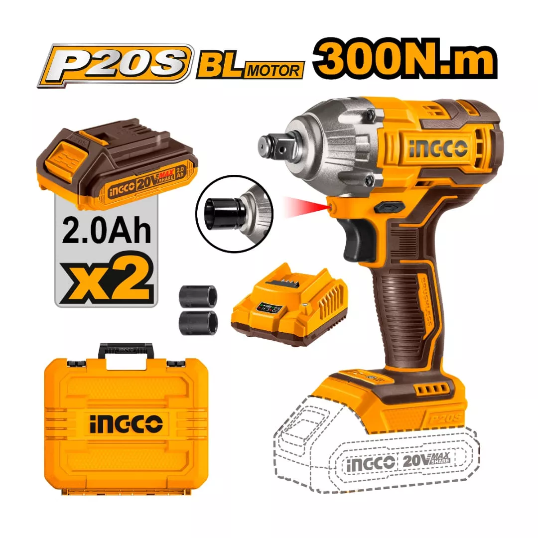 Kit Llave de Impacto Inalámbrico INGCO