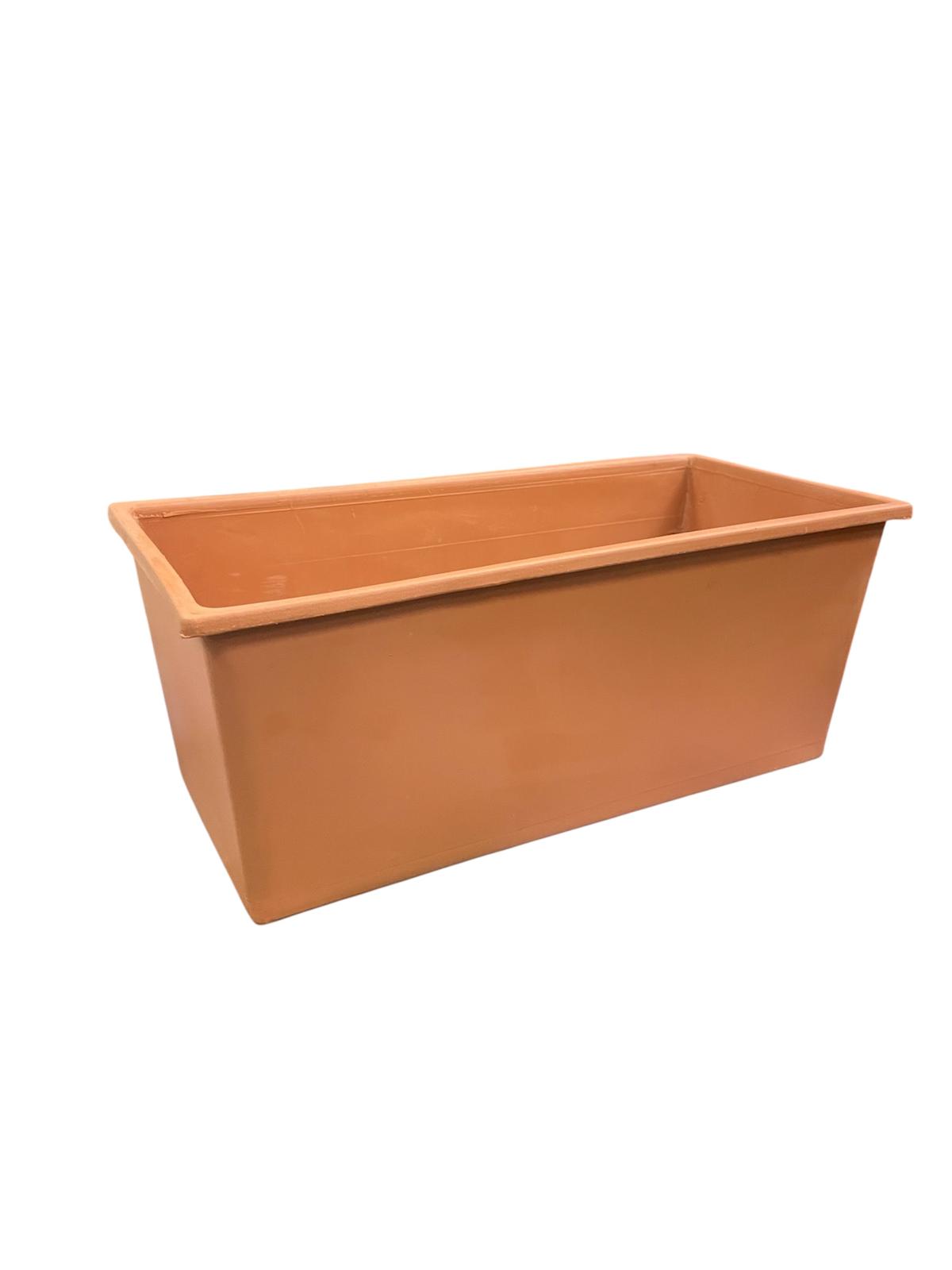 Maceta rectangular de plastico con plato 14x29cm