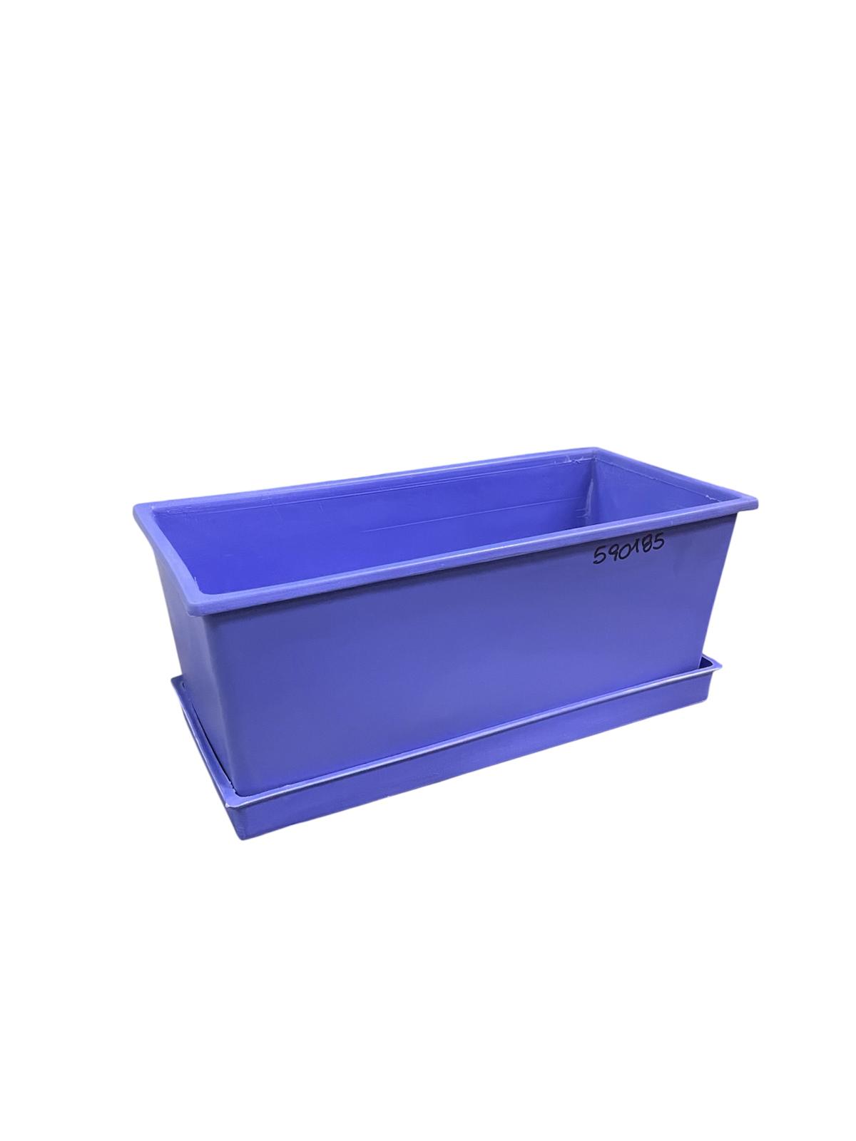 Maceta rectangular de plastico con plato 14x29cm
