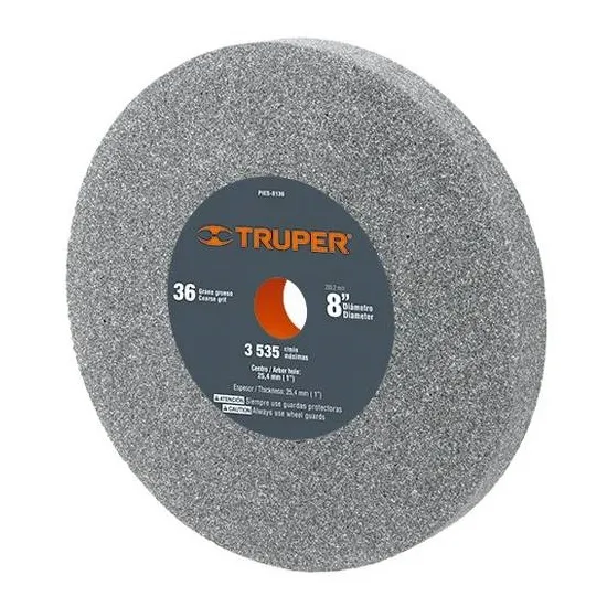 Piedra Esmeril Grano 36 Truper  8" x 1"