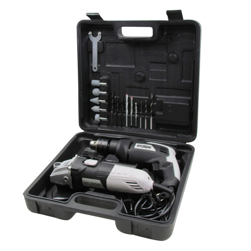 Kit de taladro más amoladora Hyundai 