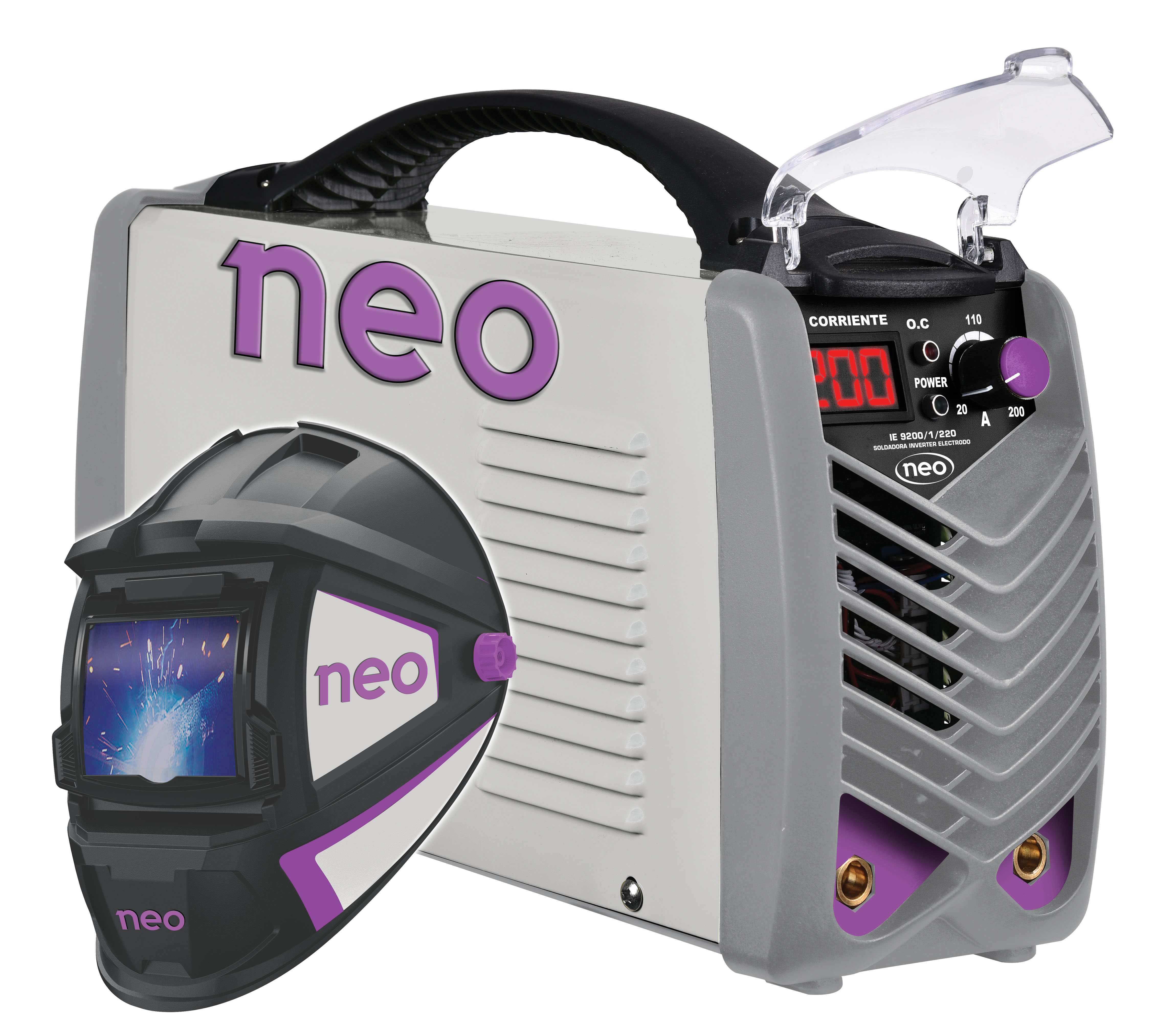 Soldadora Inverter 200 amp NEO más mascara de soldar