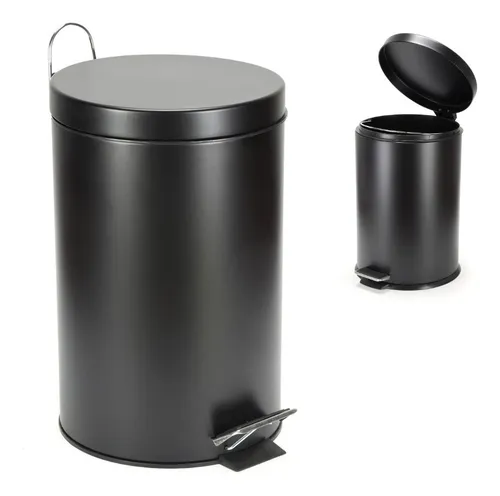 Papelera Acero inox Negra 