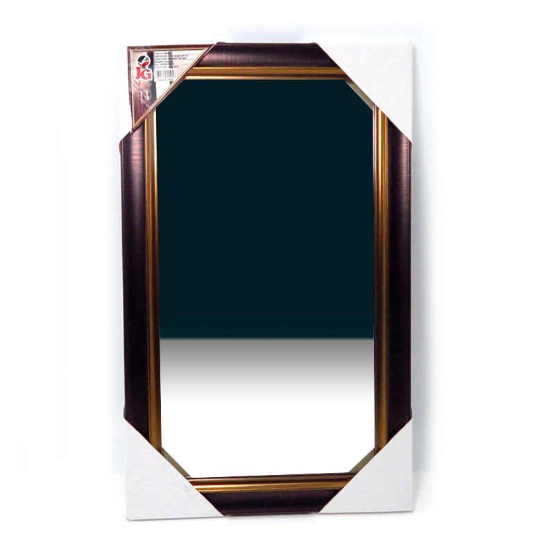 Espejo pared JyG marco simil madera, 24 cm ancho x 39 cm alto